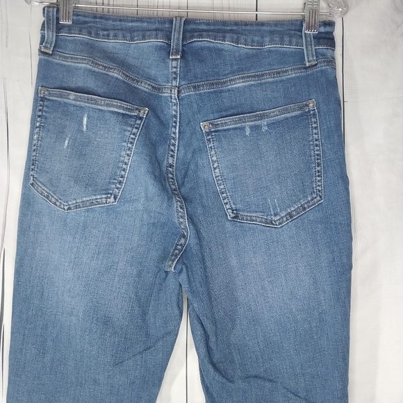 LC Lauren Conrad Women's Blue Distressed Skinny Ankle Jeans - Picture 9 of 14